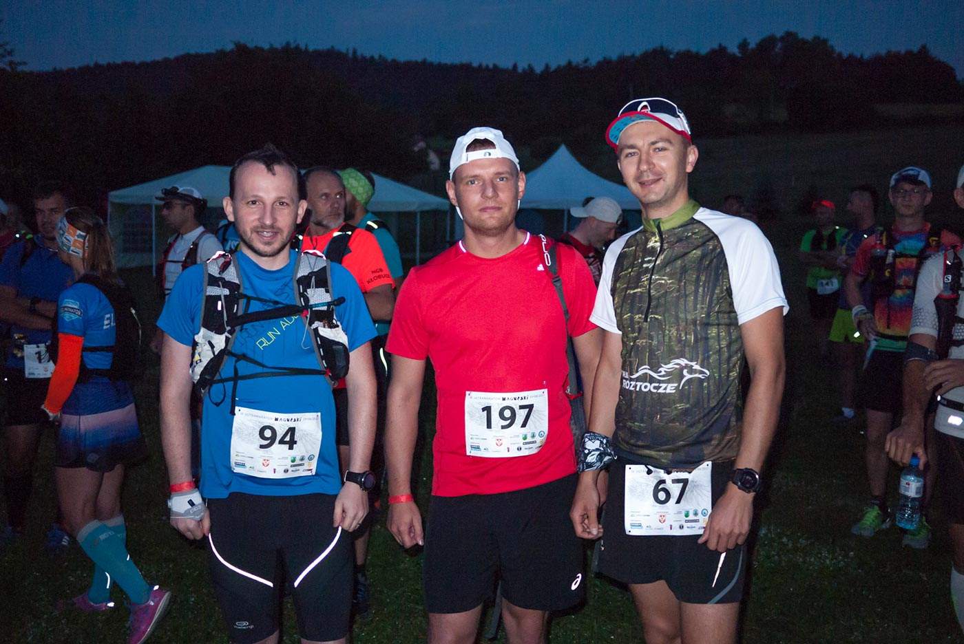 Me, Krzysztof and Łukasz just befor the start of the race - 2017 Ultramaraton Magurski